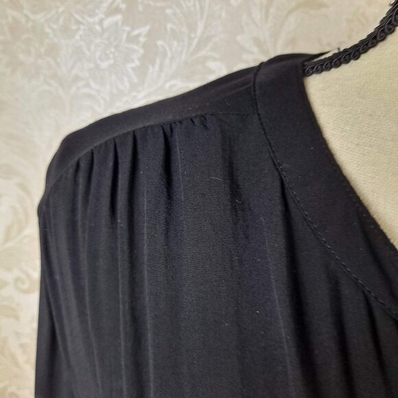 Old Navy Size XXL “The Tunic Shirt” Black Long Sleeve Round Collar Lightweight - Picture 5 of 13